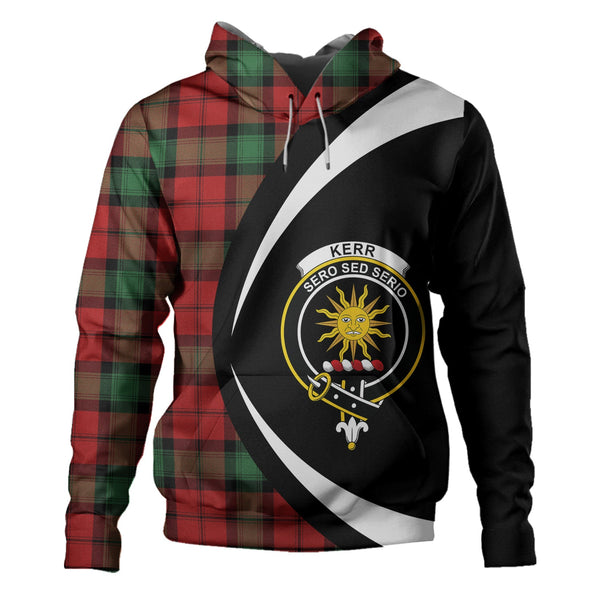 Kerr Modern Clan Badge Tartan Hoodie Circle Style