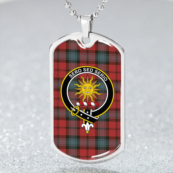 Kerr Weathered Clan Badge Classic Tartan Dog Tag Necklace