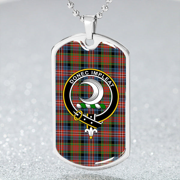 Kidd Ancient Clan Badge Classic Tartan Dog Tag Necklace