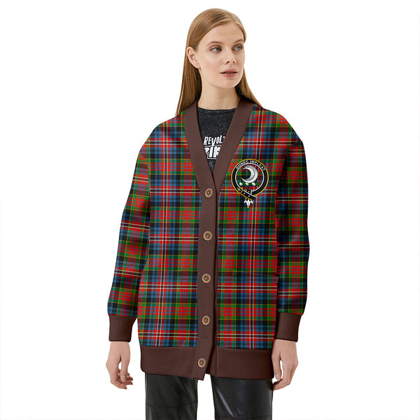 Kidd Ancient Clan Badge Tartan V-neck Cardigan