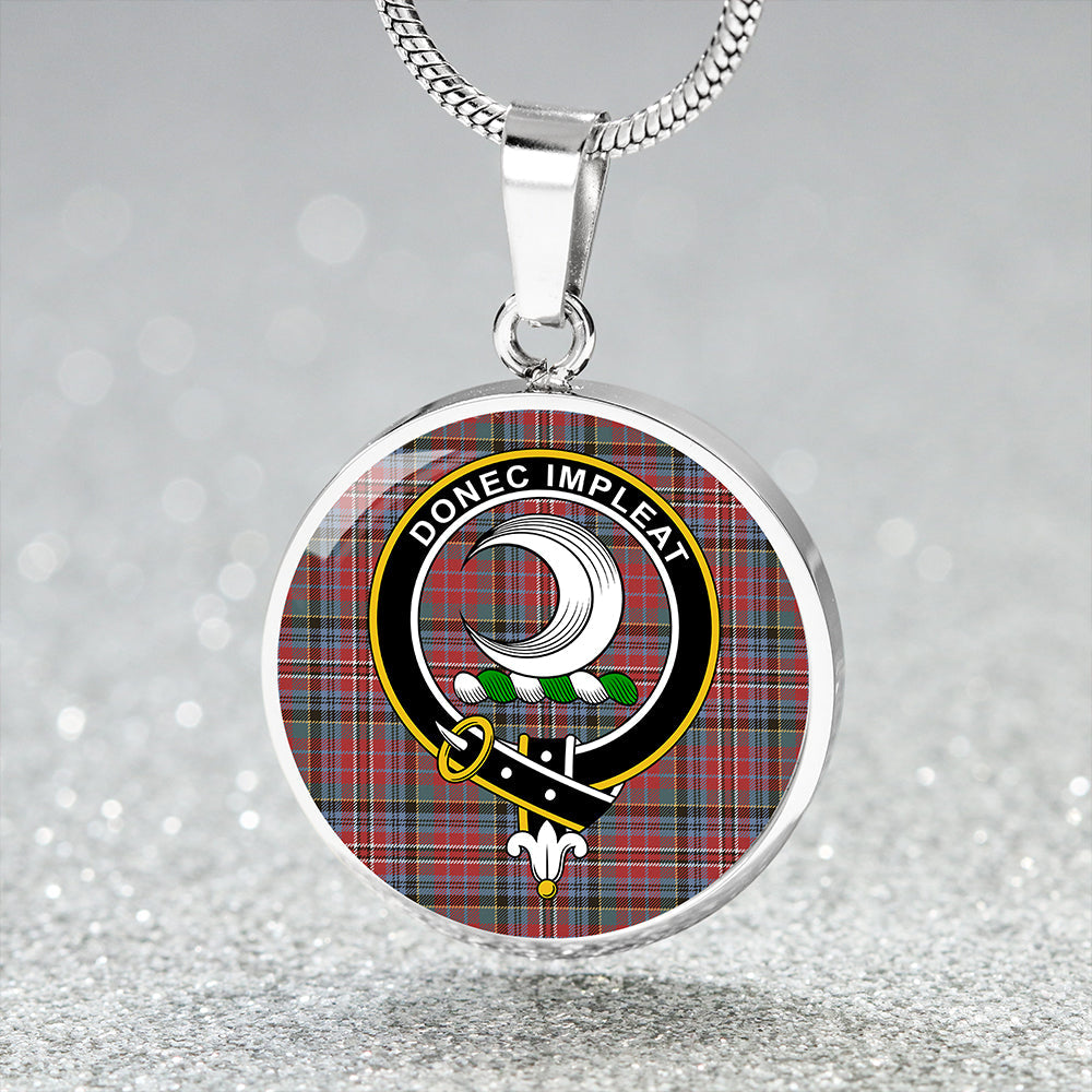 Kidd Rock and Wheel Weathered Clan Badge Tartan Classic Circle Necklace