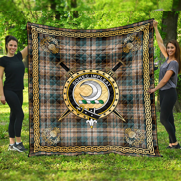 Kidd Weathered Clan Badge Tartan Premium Quilt Celtic Shield