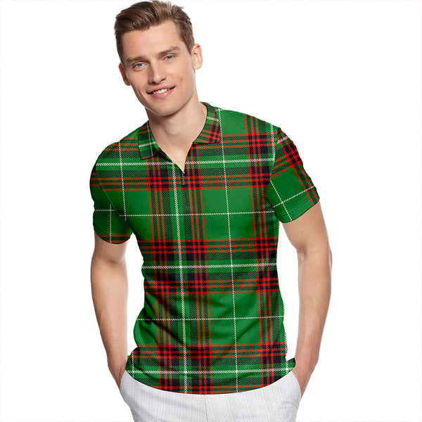 Kiernan Ancient Tartan Classic Lapel Zip Short Sleeve Polo