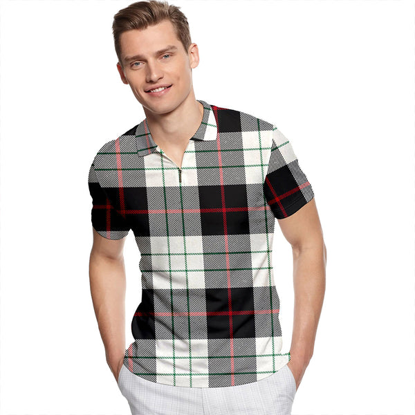 Kierson Tartan Classic Lapel Zip Short Sleeve Polo