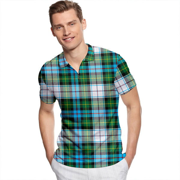 Kilbarchan #2 Modern Tartan Classic Lapel Zip Short Sleeve Polo