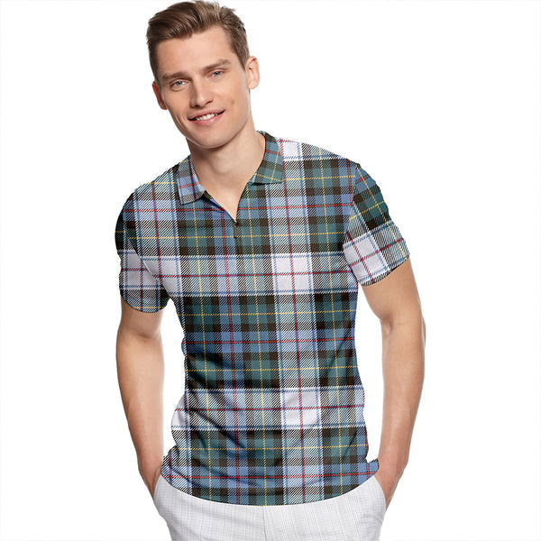 Kilbarchan #2 Weathered Tartan Classic Lapel Zip Short Sleeve Polo