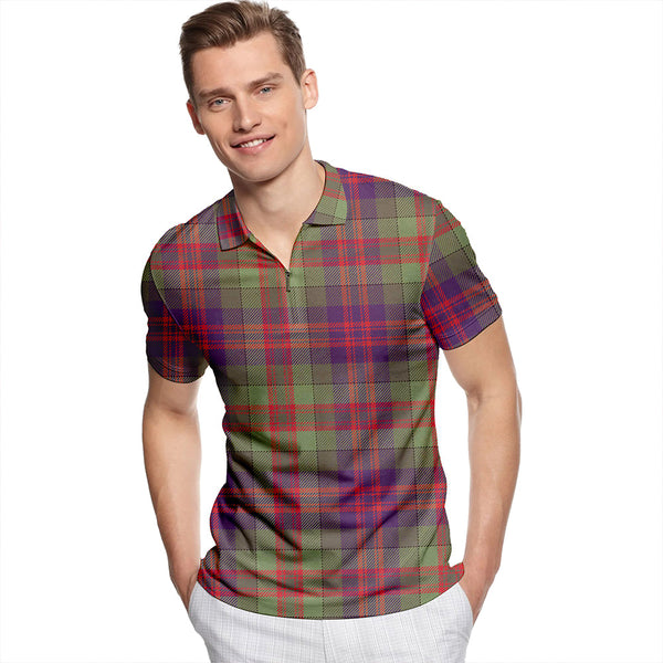 Kilbarchan #6 Weathered Tartan Classic Lapel Zip Short Sleeve Polo