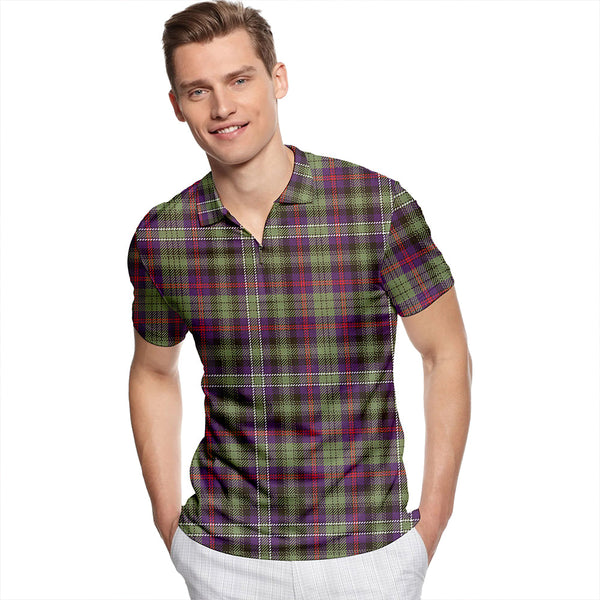 Killen Weathered Tartan Classic Lapel Zip Short Sleeve Polo