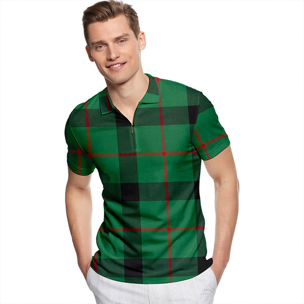 Kincaid Ancient Tartan Classic Lapel Zip Short Sleeve Polo