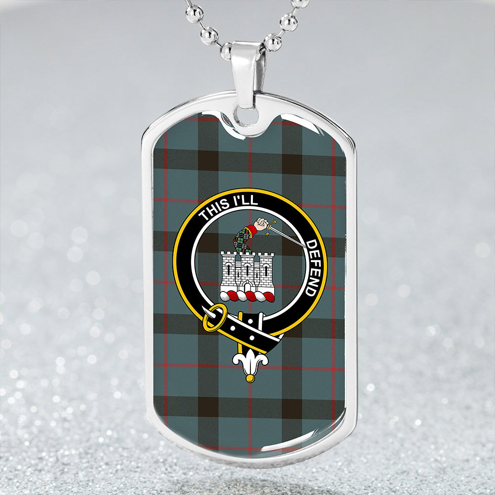 Kincaid Weathered Clan Badge Classic Tartan Dog Tag Necklace