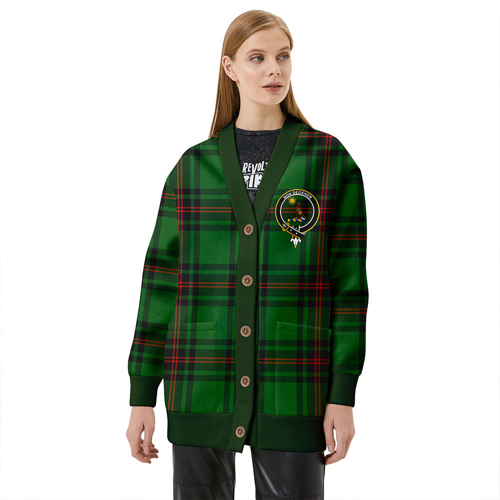 Kinloch Clan Badge Tartan V-neck Cardigan