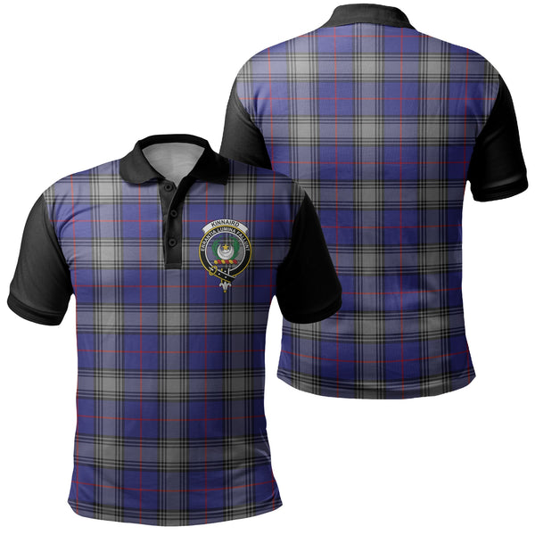 Kinnaird Tartan Crest Polo Shirt Black Neck 1 Style