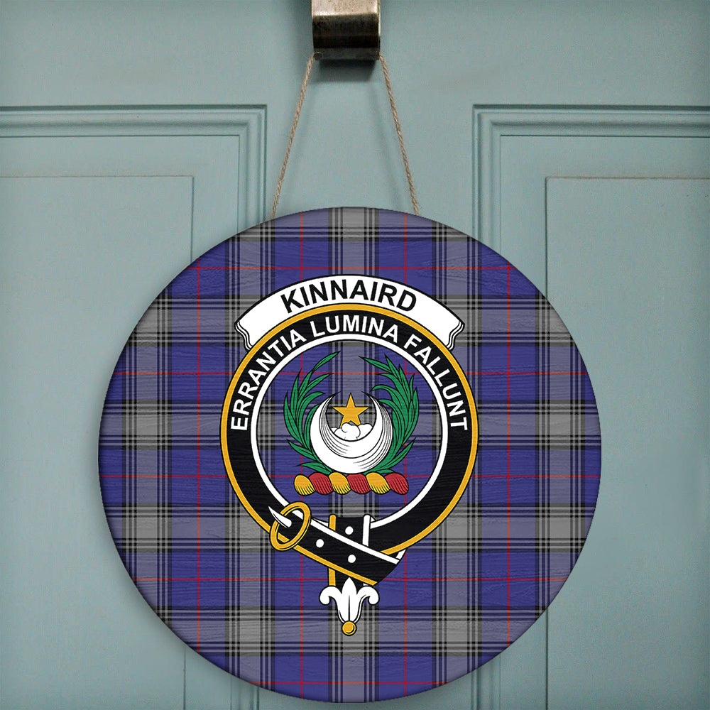 Kinnaird Tartan Classic Crest Round Wooden Sign