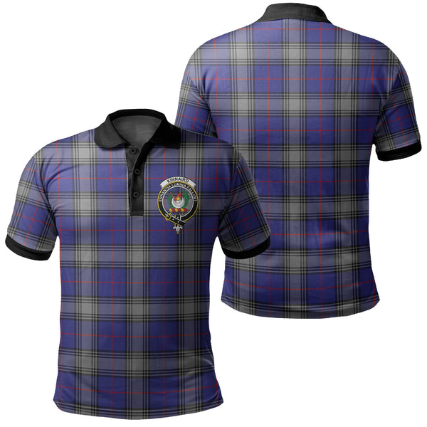 Kinnaird Tartan Crest Polo Shirt Black Neck 2 Style