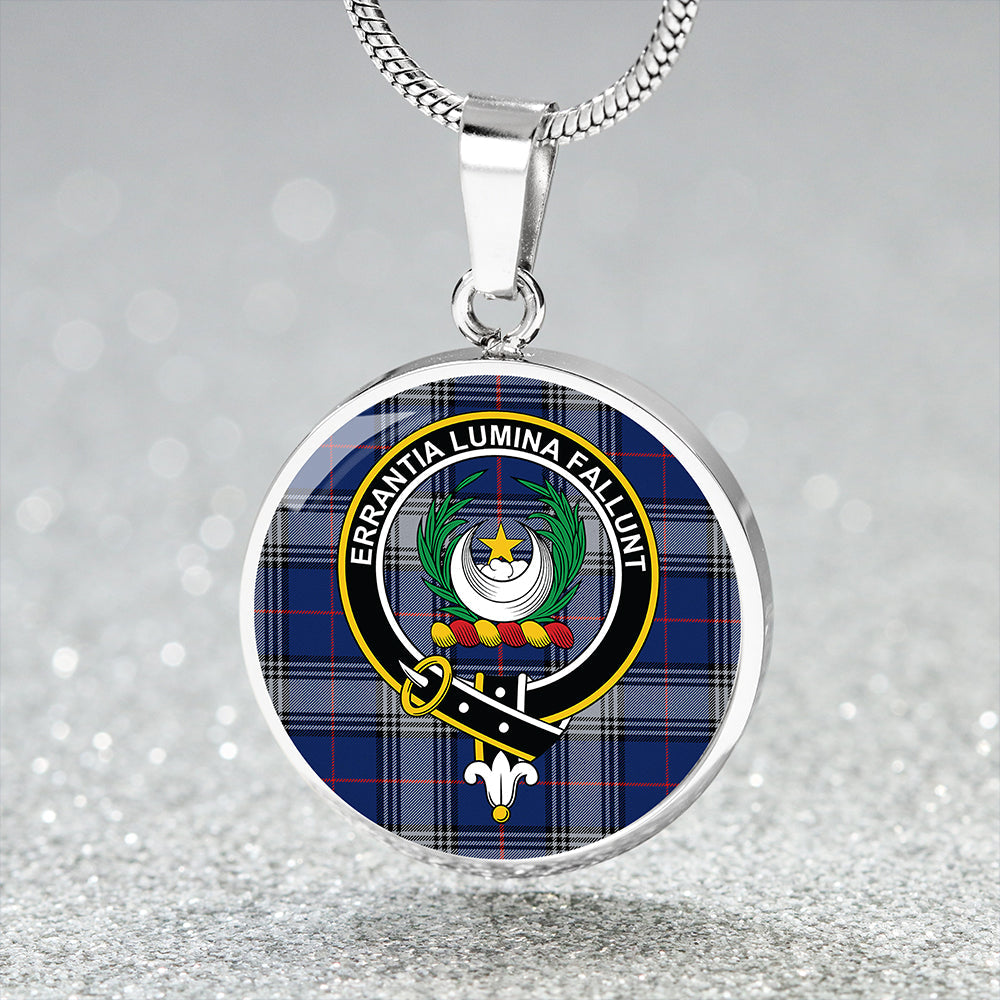 Kinnaird Modern Clan Badge Tartan Classic Circle Necklace