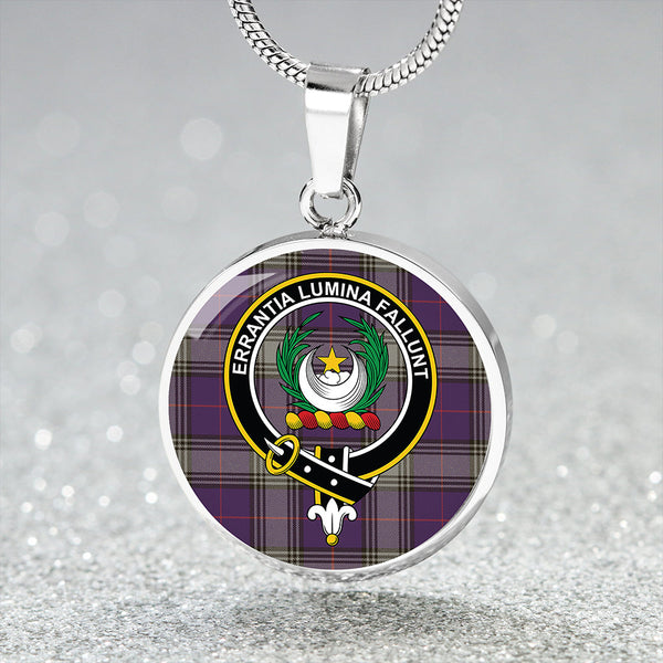 Kinnaird Weathered Clan Badge Tartan Classic Circle Necklace