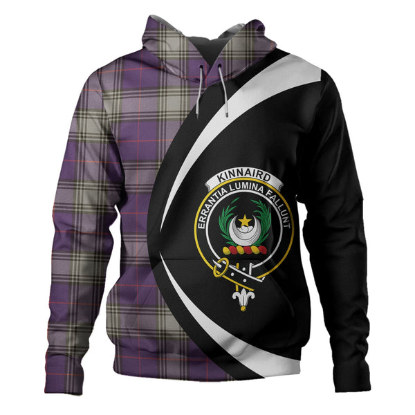 Kinnaird Weathered Clan Badge Tartan Hoodie Circle Style