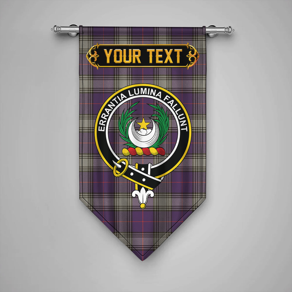 Kinnaird Weathered Clan Badge Tartan Gonfalon Personalize