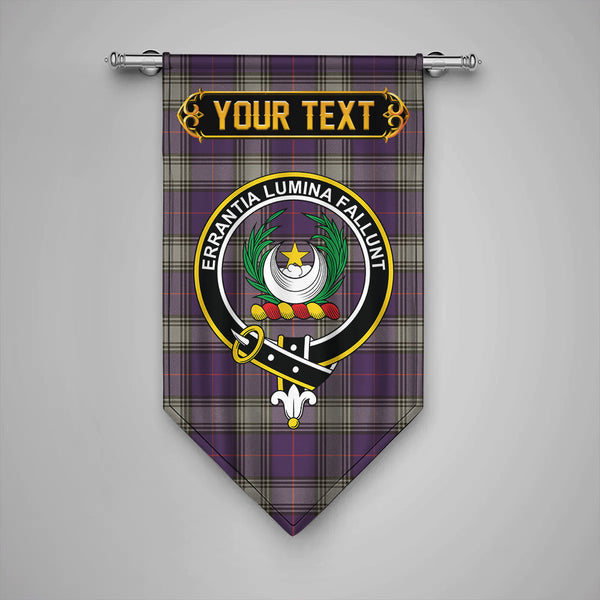 Kinnaird Weathered Clan Badge Tartan Gonfalon Personalize