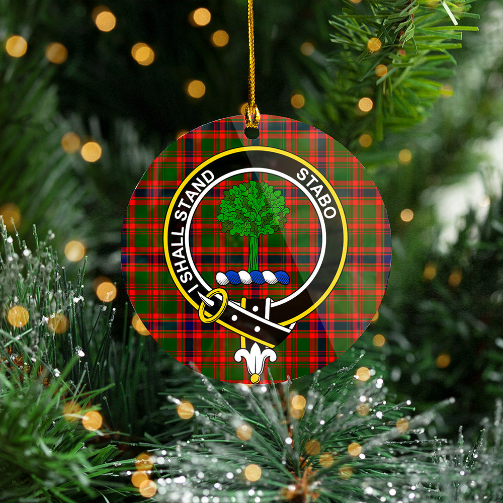 Kinninmont Clan Badge Tartan Plastic Christmas Ornaments