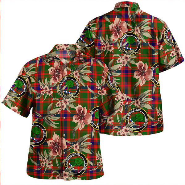 Kinninmont Clan Badge Tartan Aloha Hawaiian Shirt Tropical Old Style