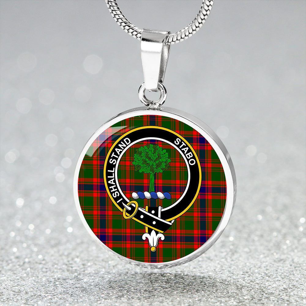 Kinninmont Clan Badge Tartan Classic Circle Necklace