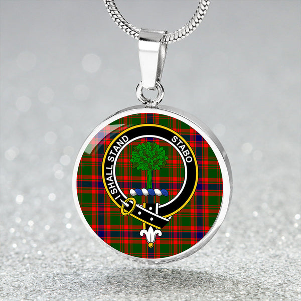 Kinninmont Clan Badge Tartan Classic Circle Necklace