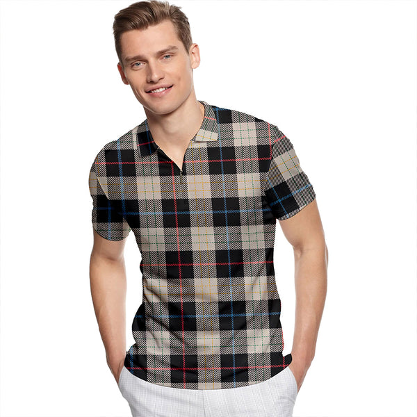 Kinnison Ancient Tartan Classic Lapel Zip Short Sleeve Polo