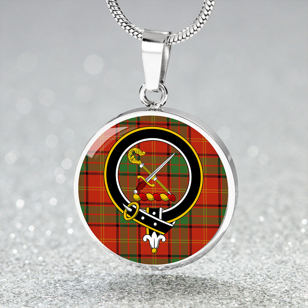 Kirk Ancient Clan Badge Tartan Classic Circle Necklace