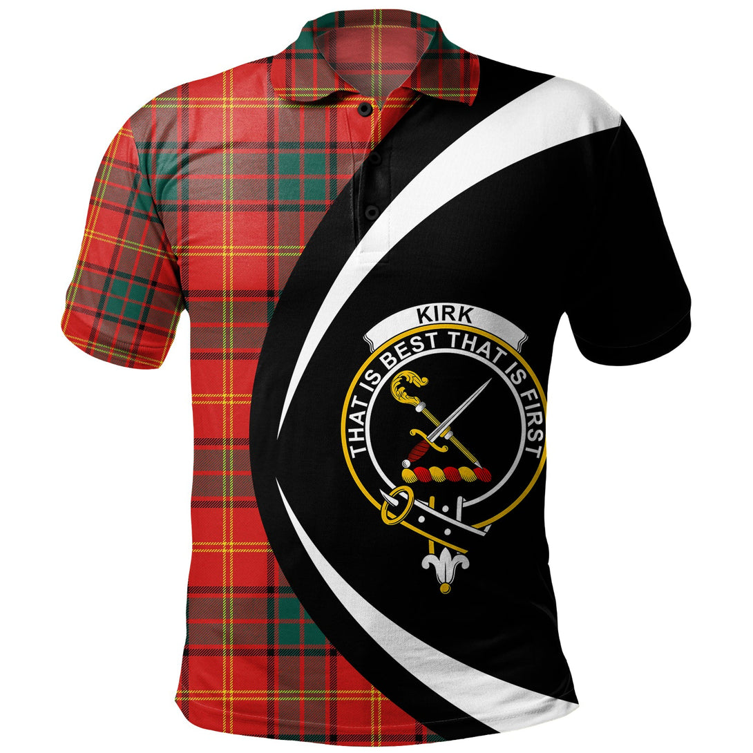 Kirk Modern Clan Badge Tartan Polo Shirt Circle Style Personalized