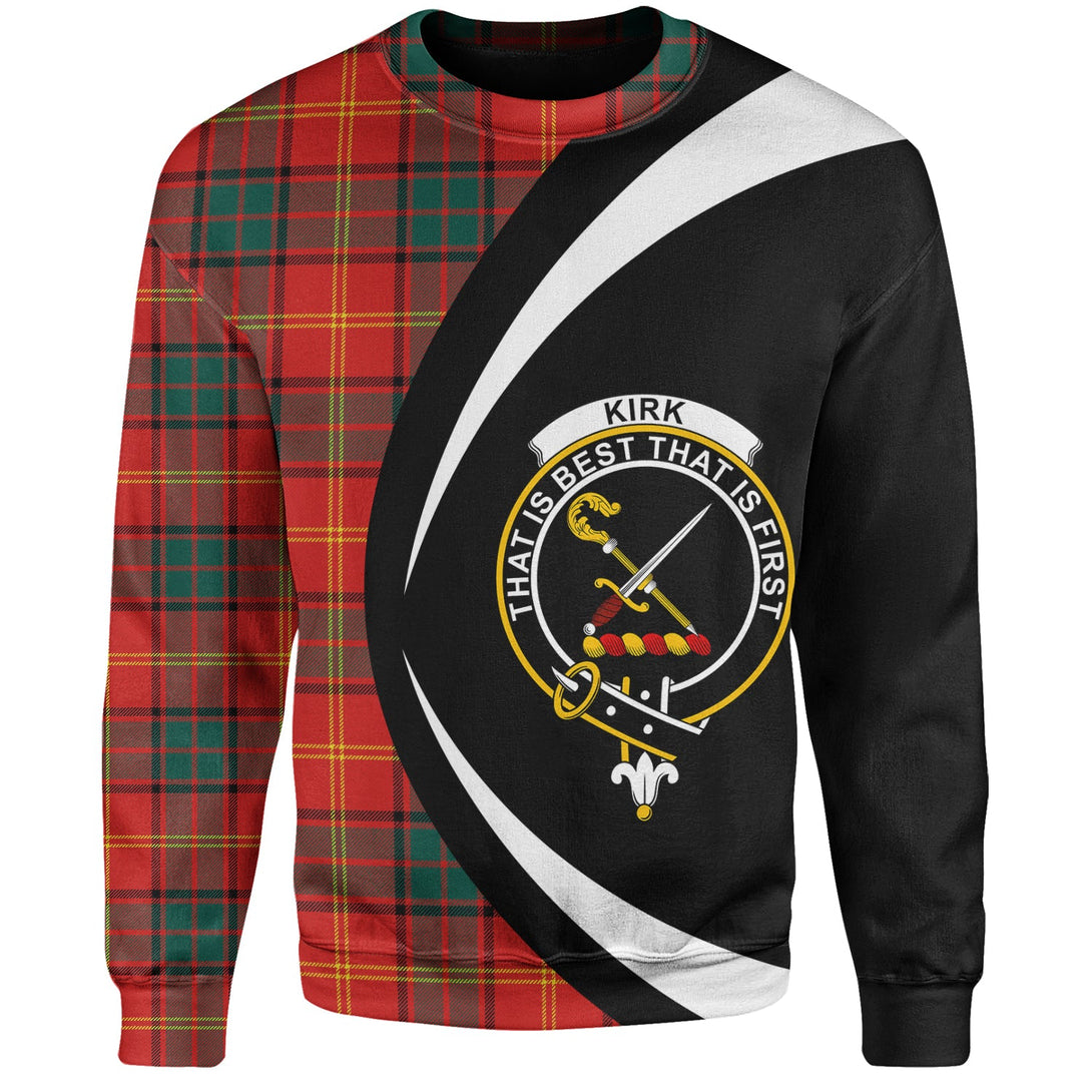 Kirk Modern Clan Badge Tartan Sweatshirt Circle Style Personalized