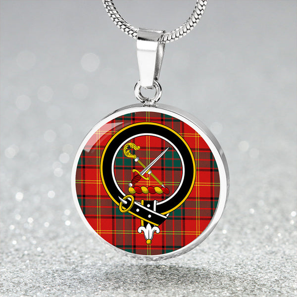 Kirk Modern Clan Badge Tartan Classic Circle Necklace