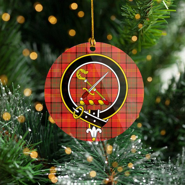 Kirk Weathered Clan Badge Tartan Plastic Christmas Ornaments