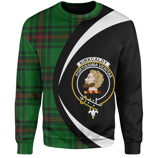 Kirkcaldy Clan Badge Tartan Sweatshirt Circle Style Personalized