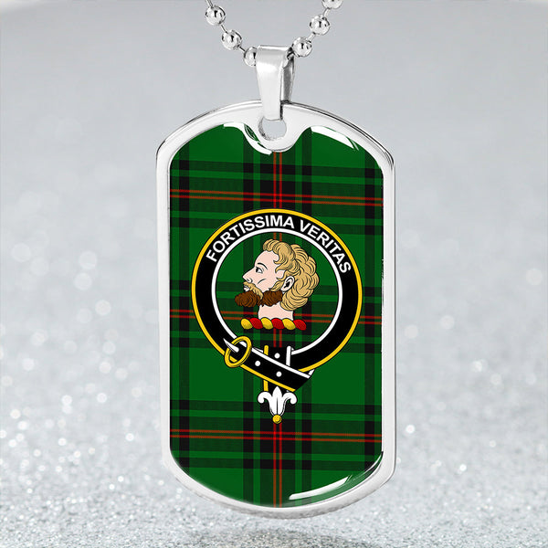 Kirkcaldy Clan Badge Classic Tartan Dog Tag Necklace