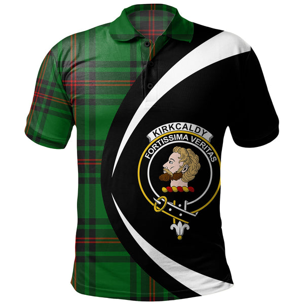 Kirkcaldy Clan Badge Tartan Polo Shirt Circle Style Personalized