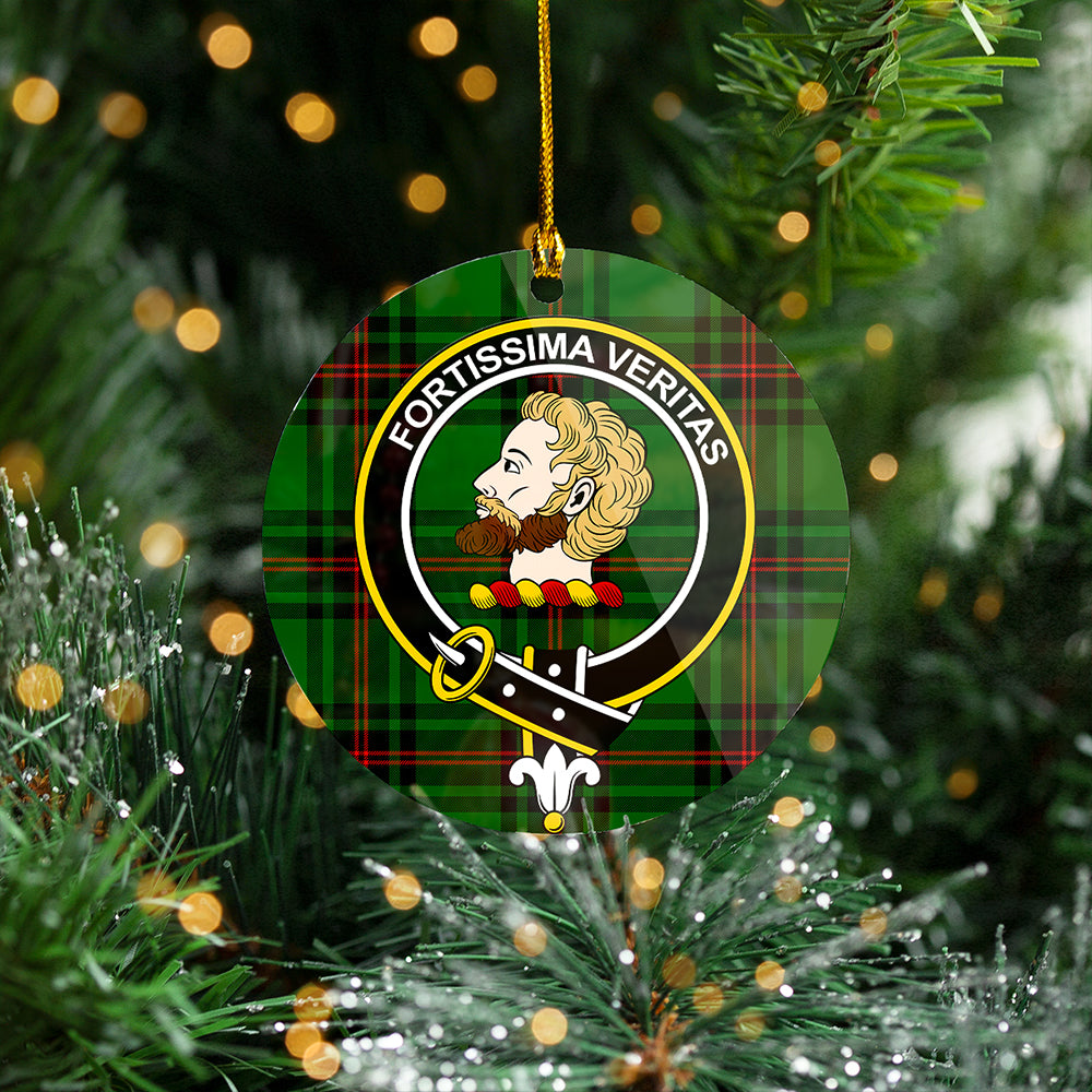 Kirkcaldy Clan Badge Tartan Plastic Christmas Ornaments