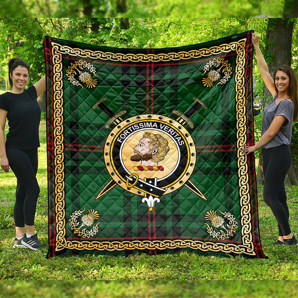 Kirkcaldy Clan Badge Tartan Premium Quilt Celtic Shield