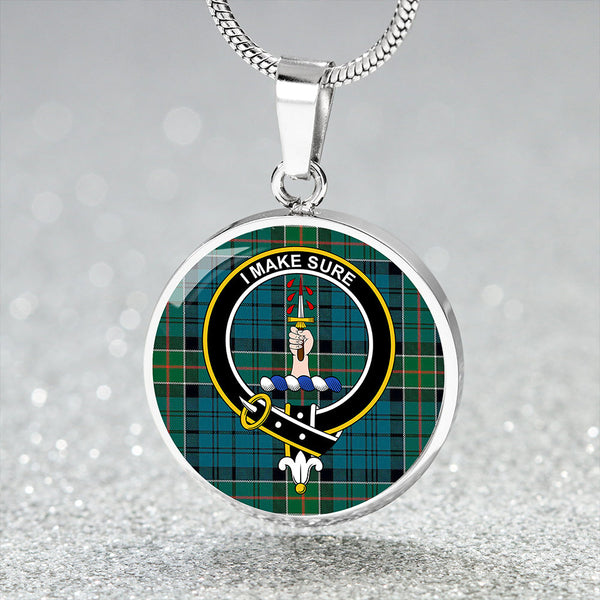 Kirkpatrick Clan Badge Tartan Classic Circle Necklace