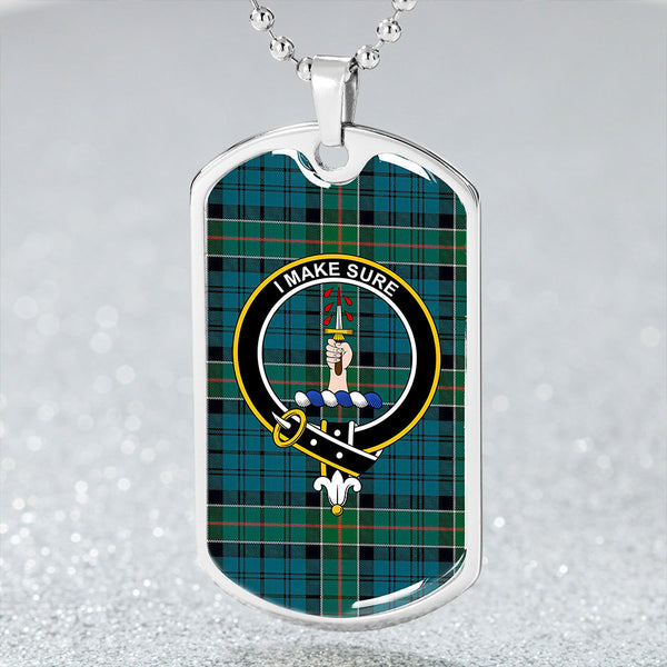 Kirkpatrick Clan Badge Classic Tartan Dog Tag Necklace