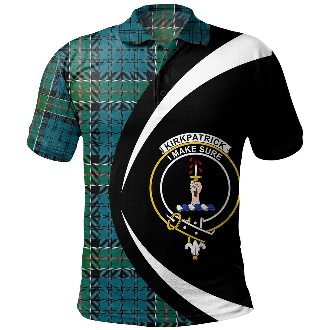 Kirkpatrick Clan Badge Tartan Polo Shirt Circle Style Personalized