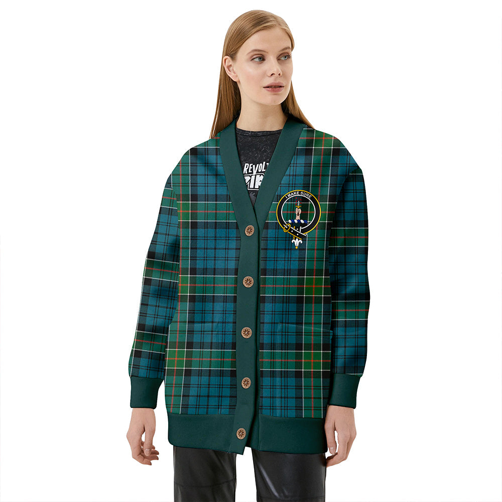 Kirkpatrick Clan Badge Tartan V-neck Cardigan