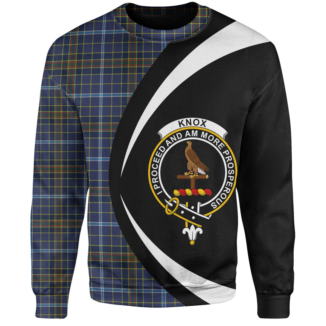 Knox Clan Badge Tartan Sweatshirt Circle Style Personalized