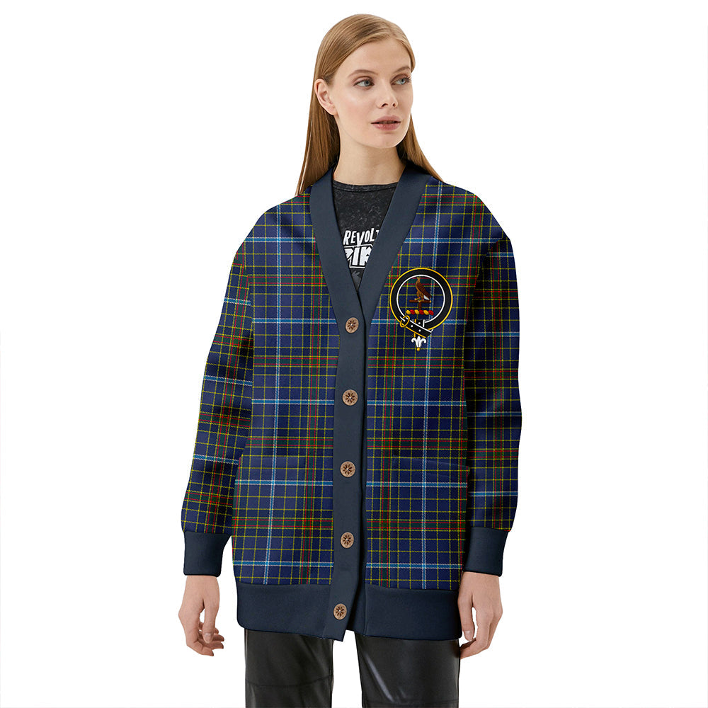 Knox Clan Badge Tartan V-neck Cardigan