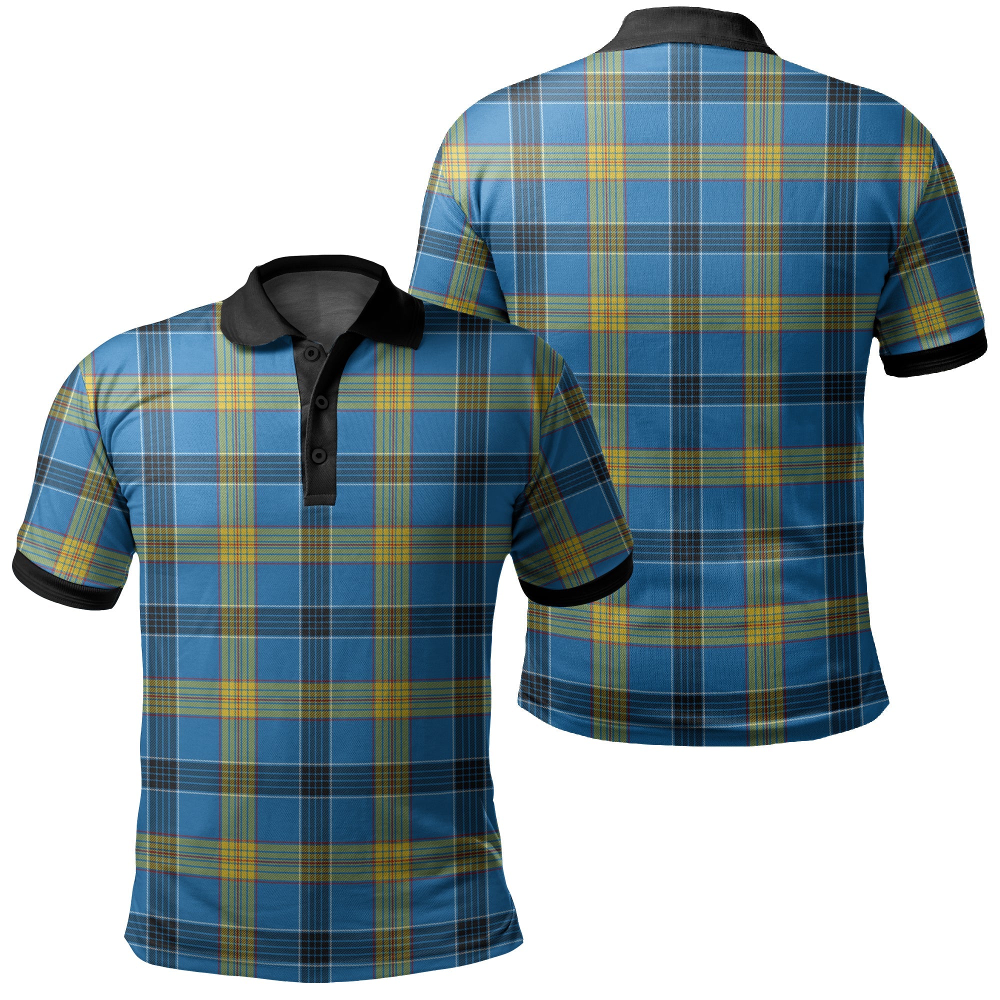 Laing Tartan Classic Polo Shirt Black Neck 2 Style | Celticprime.com ...