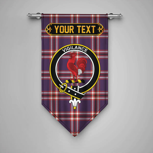 Laing of Archiestown (Lang of Archiestown) Weathered Clan Badge Tartan Gonfalon Personalize