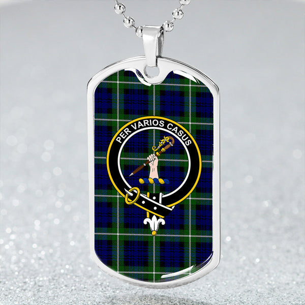 Lammie Clan Badge Classic Tartan Dog Tag Necklace