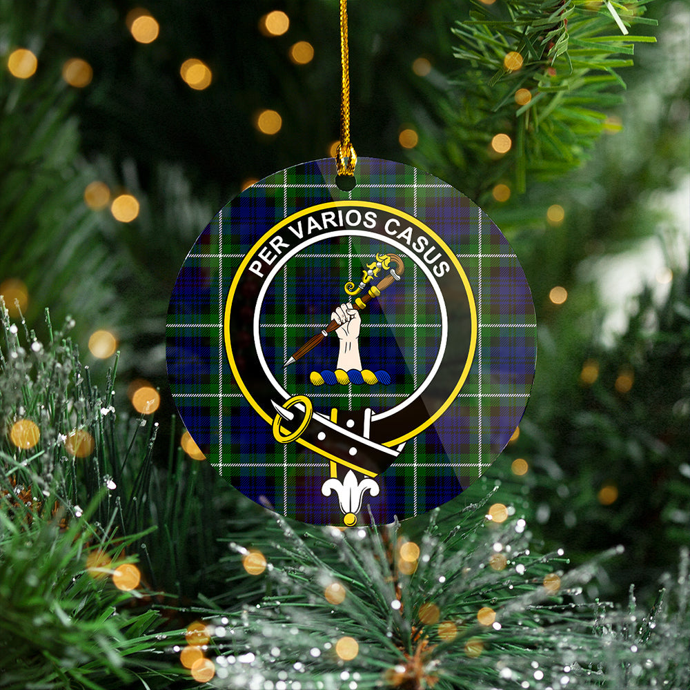 Lammie Clan Badge Tartan Plastic Christmas Ornaments