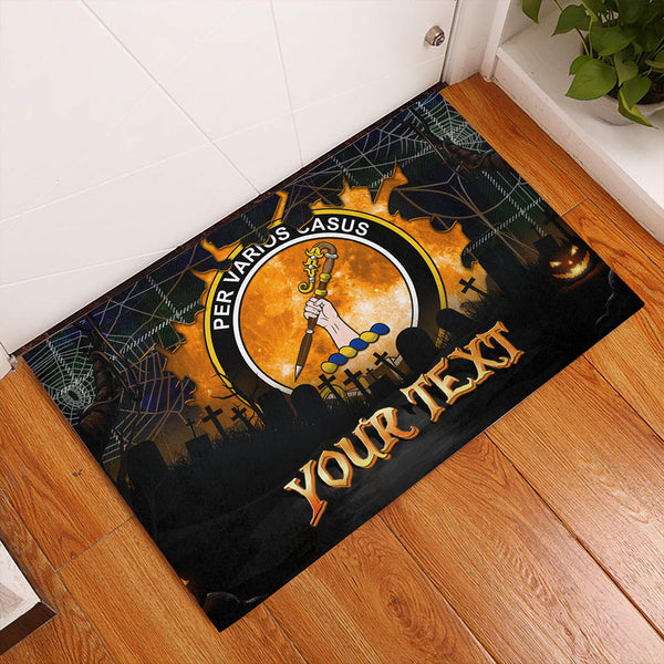 Lammie Clan Badge Tartan Personalize Doormat Happy Halloween Style