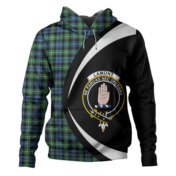 Lamont Ancient Clan Badge Tartan Hoodie Circle Style